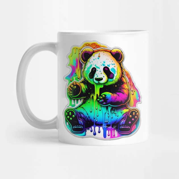 Colorful melting panda bear design #1 by Farbrausch Art